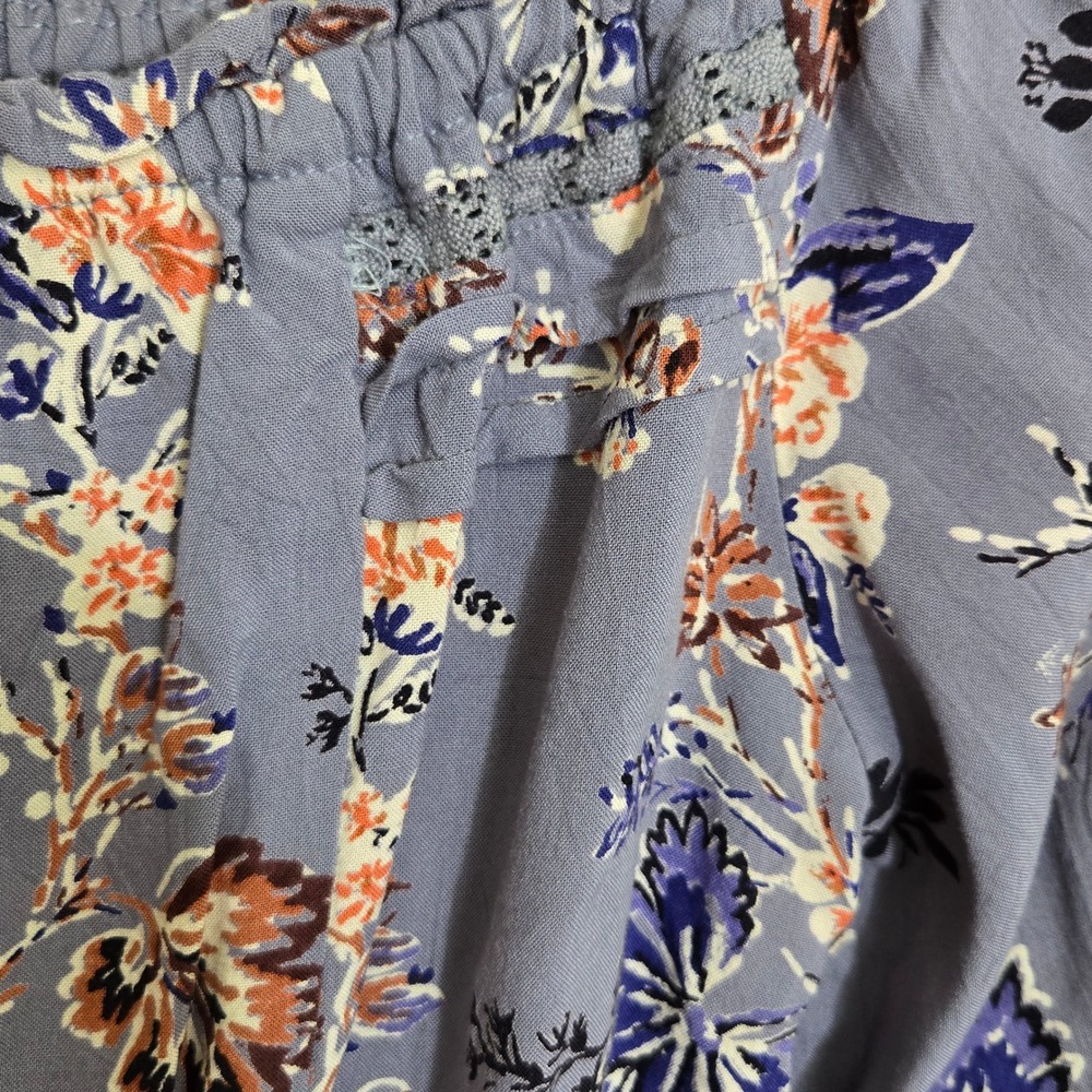 ANGIE Off Shoulder Floral Print Romper Tassel Drawstring Bell Sleeve Size S Boho - Picture 3 of 5